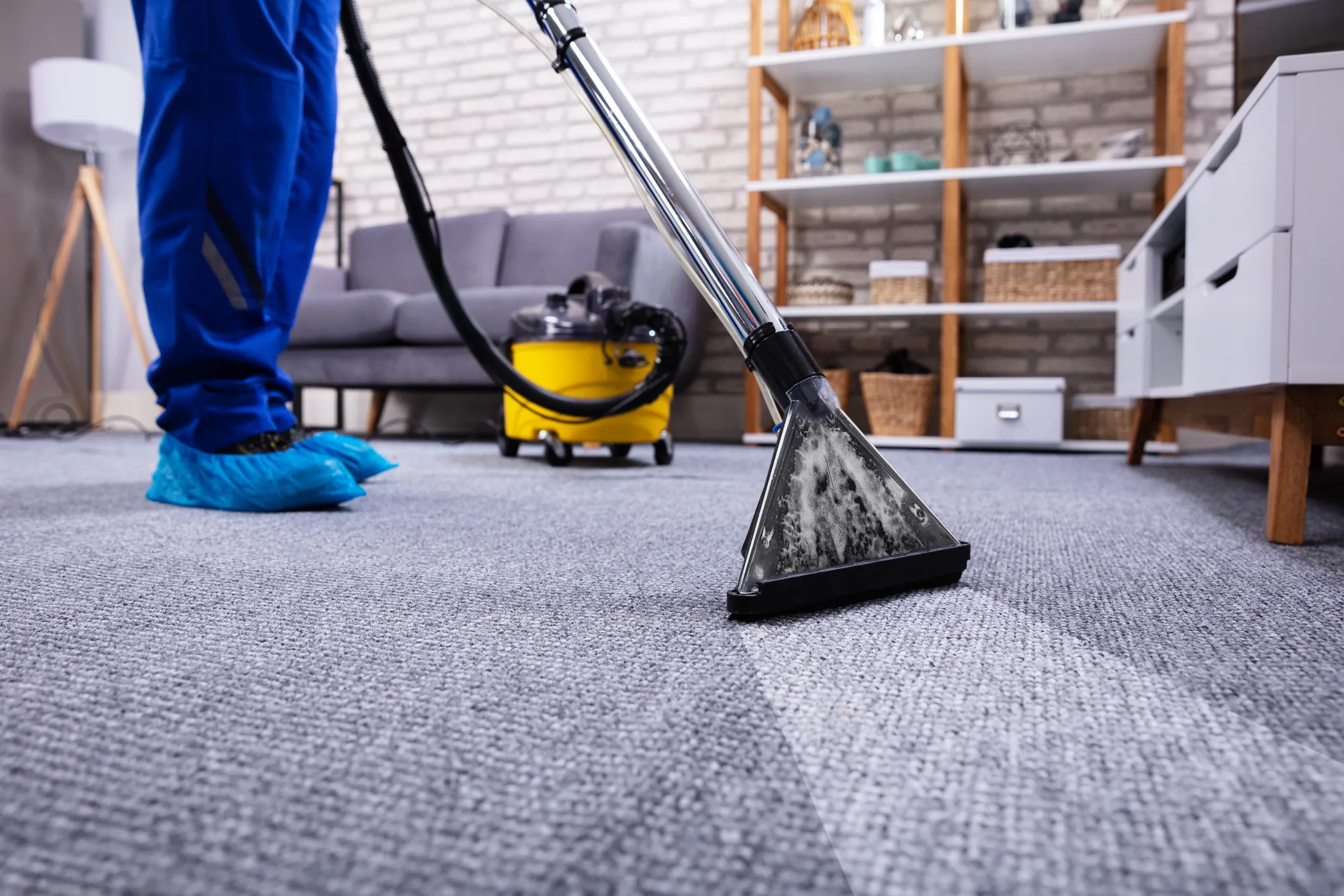 R1 Carpet Care professional steam cleaning equipment in use