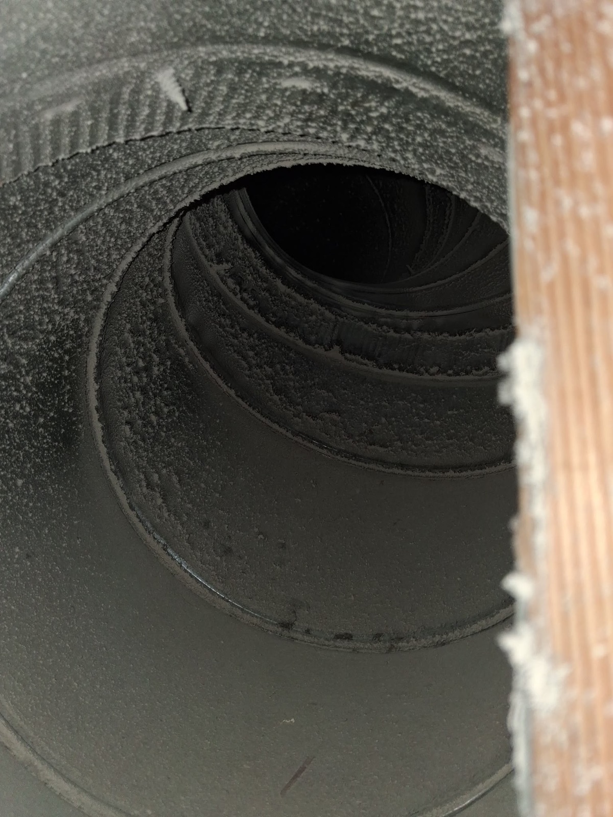 Dirty air duct interior documented before cleaning by R1 Carpet Care